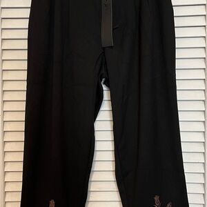 NWT Women’s Disturbia Embroidered Cybele Tapered Trouser Pants Black Sz 8